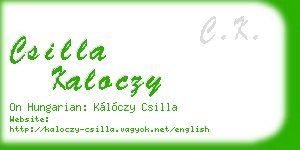 csilla kaloczy business card