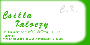 csilla kaloczy business card